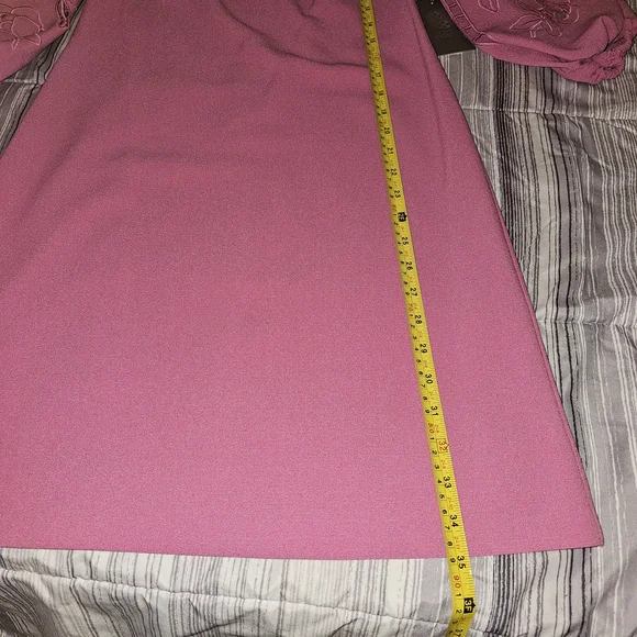 NWT Vince Camuto Pink Embroidered Puff Sleeve Shift Dress Size 0 - Picture 6 of 13